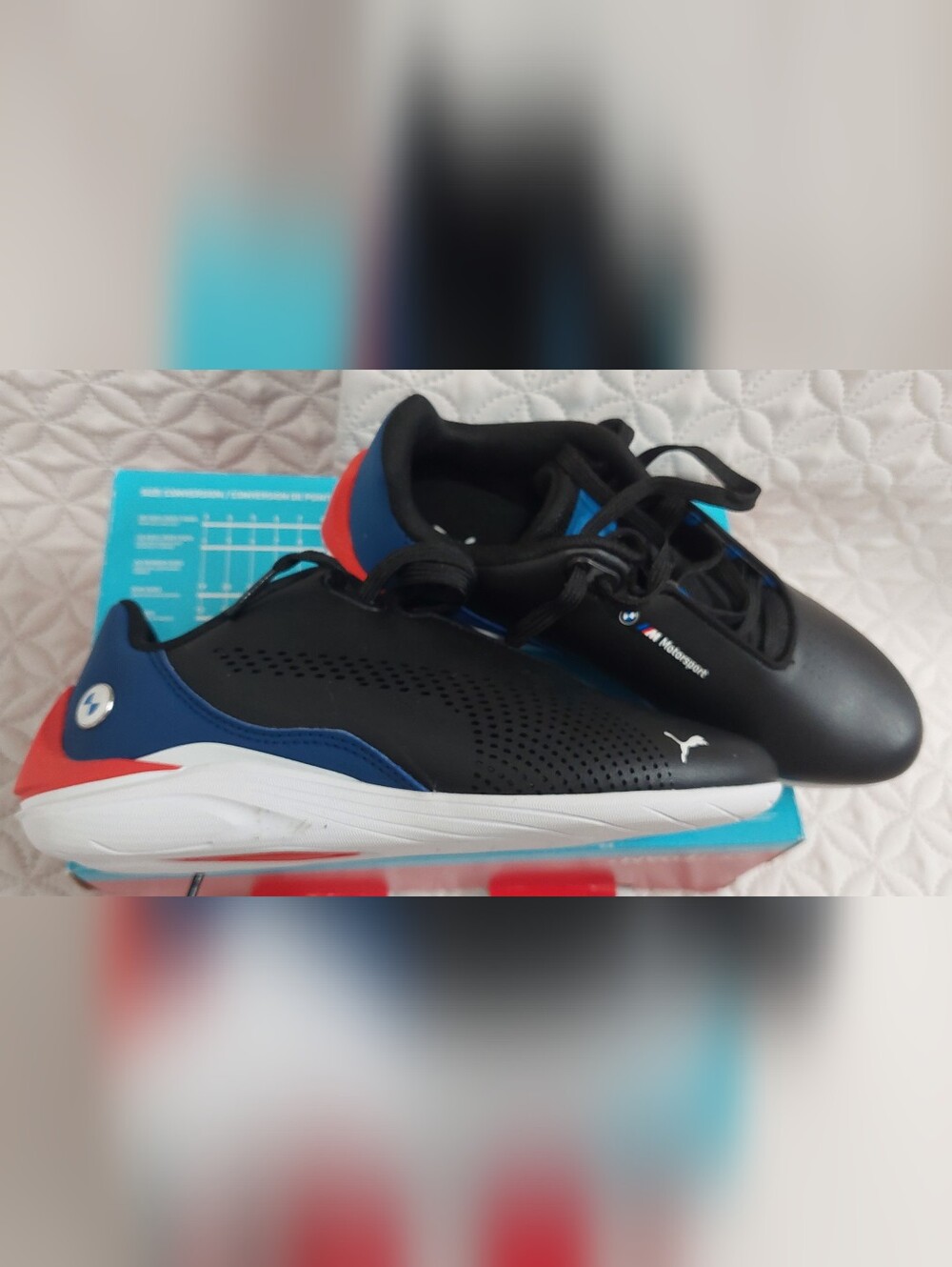 Puma Black with Blue & Red Kids Motorsport Sneakers - Picture 3 of 7